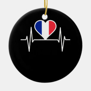 Décoration En Céramique Drapeau de la France Battement de coeur
