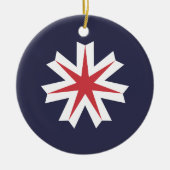 Décoration En Céramique Drapeau de la préfecture d'Hokkaido, Japon (Devant)