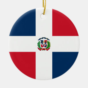 Décoration En Céramique Drapeau de la République Dominicaine
