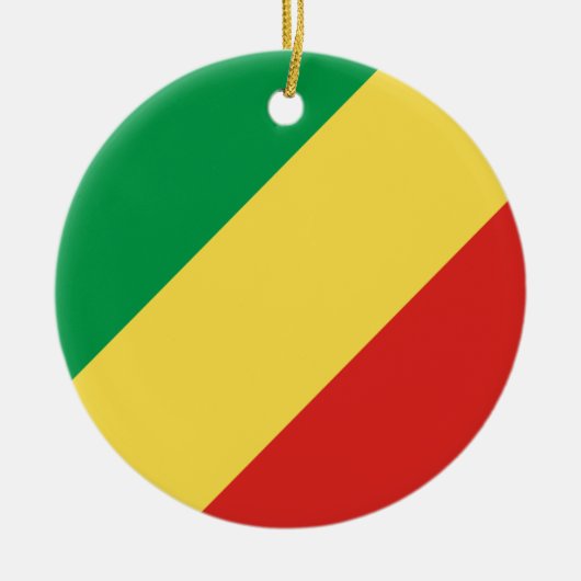 Décoration En Céramique Drapeau de la République du Congo (Devant)