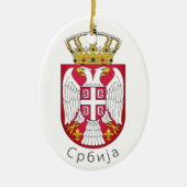 Décoration En Céramique Drapeau de la Serbie (Devant)