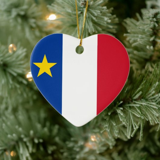 Décoration En Céramique Drapeau de l'Acadie (Arbre)