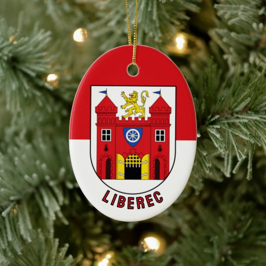Décoration En Céramique Drapeau de Liberec, République tchèque (Arbre)