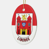 Décoration En Céramique Drapeau de Liberec, République tchèque (Gauche)