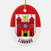 Décoration En Céramique Drapeau de Liberec, République tchèque (Devant)