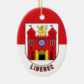 Décoration En Céramique Drapeau de Liberec, République tchèque (Dos)