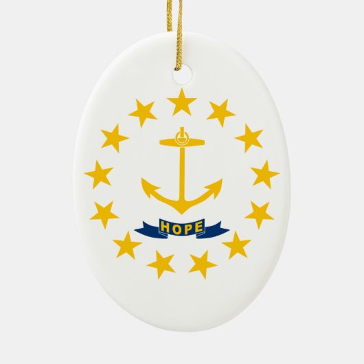 Décoration En Céramique Drapeau de l'île Rhode (Dos)