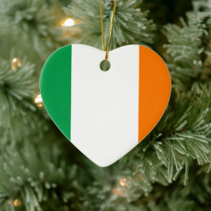 Décoration En Céramique Drapeau de l'Irlande Coeur