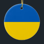 Décoration En Céramique Drapeau de l'Ukraine<br><div class="desc">Drapeau de l'Ukraine Nous sommes avec l'Ukraine. Nous soutenons l'Ukraine. Paix en Ukraine. Aidez l'Ukraine. К и ї в,  У к р ,      ,   de ,  Kiev,  а</div>