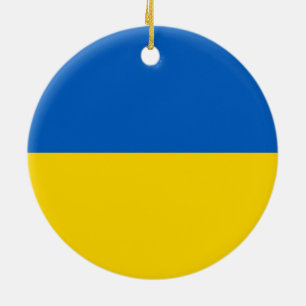 Décoration En Céramique Drapeau de l'Ukraine