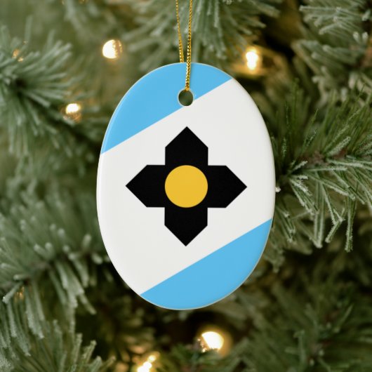 Décoration En Céramique Drapeau de Madison, Wisconsin (Arbre)