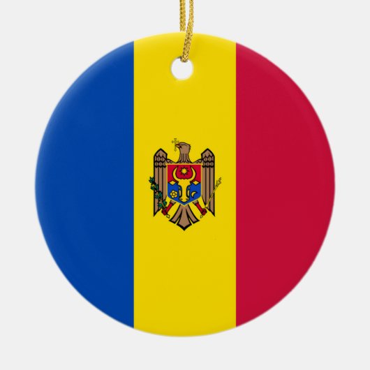 Décoration En Céramique Drapeau de Moldavie (Devant)