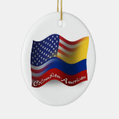 Décoration En Céramique Drapeau de ondulation Colombien-Américain (Droite)