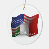 Décoration En Céramique Drapeau de ondulation Italien-Américain (Gauche)