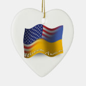 Décoration En Céramique Drapeau de ondulation Ukrainien-Américain (Droite)