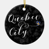 Décoration En Céramique Drapeau De Québec En Coeur (Devant)