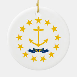 Décoration En Céramique Drapeau de Rhode Island (État des États-Unis)