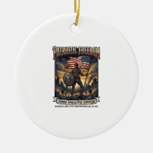 Décoration En Céramique Drapeau de rouille patriotique Survivant Apocalyps