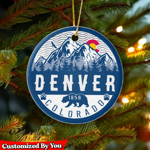 Décoration En Céramique Drapeau Denver Colorado Camping Randonnées Souveni