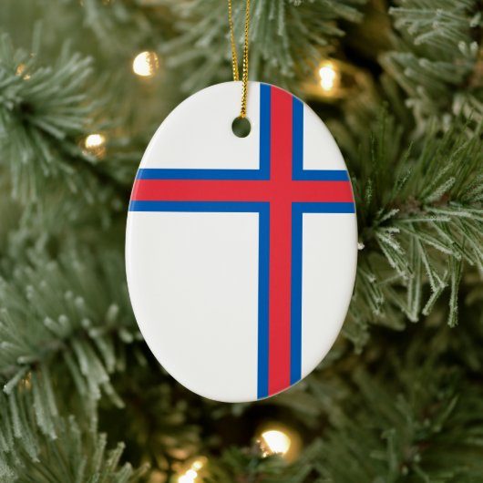 Décoration En Céramique Drapeau des îles Féroé (DANEMARK) (Arbre)