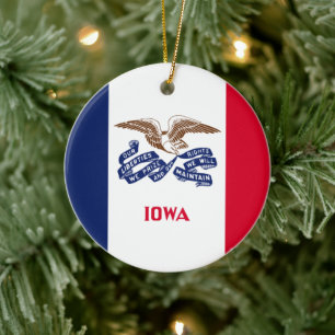 Décoration En Céramique Drapeau d'État de l'Iowa