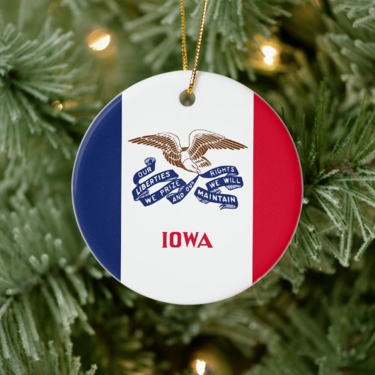 Décoration En Céramique Drapeau d'État de l'Iowa (Arbre)