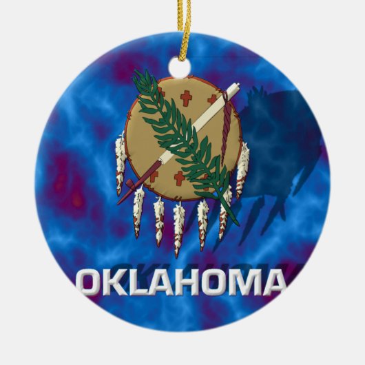Décoration En Céramique Drapeau d'état de l'Oklahoma (Devant)
