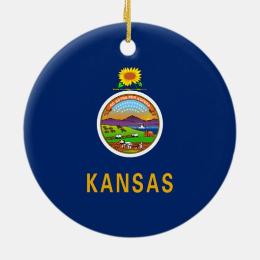 Décoration En Céramique Drapeau d'État du Kansas (Dos)