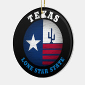 DÉCORATION EN CÉRAMIQUE DRAPEAU D'ÉTAT TEXAS LONE STAR (Gauche)