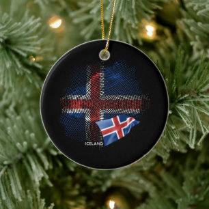 Décoration En Céramique Drapeau d'Islande