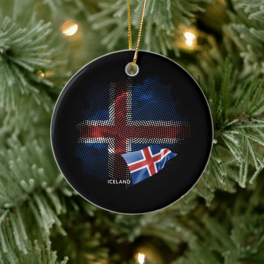 Décoration En Céramique Drapeau d'Islande (Arbre)