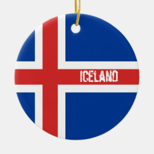 Décoration En Céramique Drapeau d'ornement de l'Islande