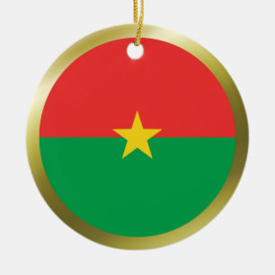 Décoration En Céramique Drapeau du Burkina Faso
