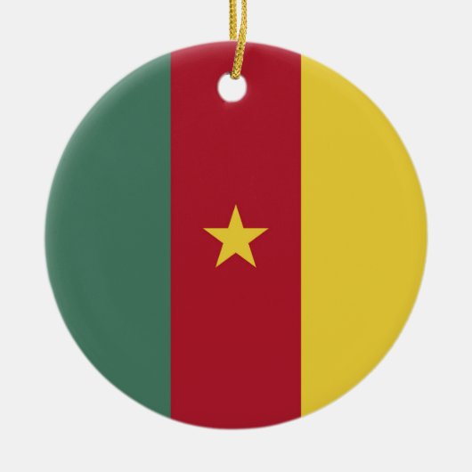 Décoration En Céramique drapeau du Cameroun (Devant)
