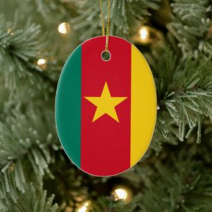 Décoration En Céramique Drapeau du Cameroun