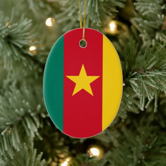 Décoration En Céramique Drapeau du Cameroun (Arbre)