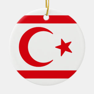Décoration En Céramique Drapeau du nord de Chypre
