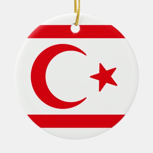 Décoration En Céramique Drapeau du nord de Chypre (Devant)