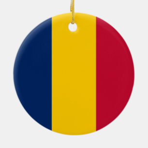 Décoration En Céramique Drapeau du Tchad (pays africain)