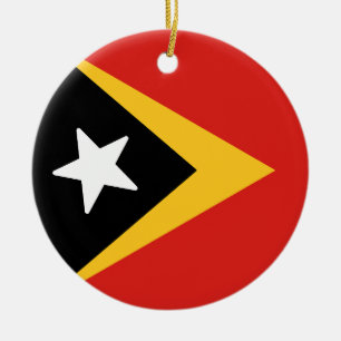 Décoration En Céramique Drapeau du Timor-Leste