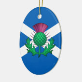 Décoration En Céramique Drapeau écossais avec chardon superposé (Gauche)