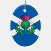 Décoration En Céramique Drapeau écossais avec chardon superposé (Devant)