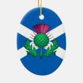 Décoration En Céramique Drapeau écossais avec chardon superposé (Dos)