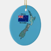 Décoration En Céramique Drapeau et carte de la Nouvelle Zélande (Droite)