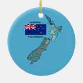 Décoration En Céramique Drapeau et carte de la Nouvelle Zélande (Dos)