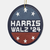 Décoration En Céramique Drapeau Harris Walz 2024 Campagne USA (Gauche)