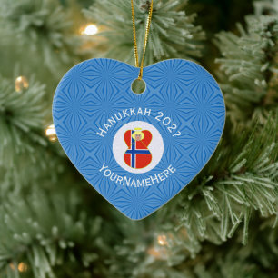 Décoration En Céramique Drapeau norvégien d'Angel Hanukkah personnalisé 