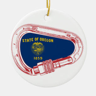 Décoration En Céramique Drapeau Oregon Escalade carabiner
