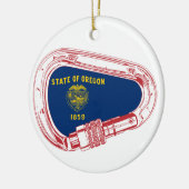 Décoration En Céramique Drapeau Oregon Escalade carabiner (Gauche)