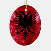 Décoration En Céramique Drapeau patiné Albanie (Droite)